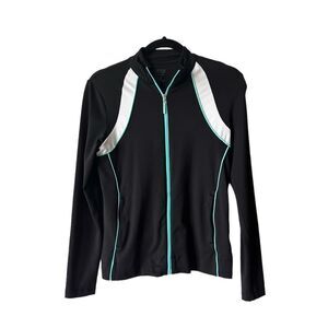Izod PerformX Women's Mock Neck Full Zip Activewear‎ Jacket Black Size XS